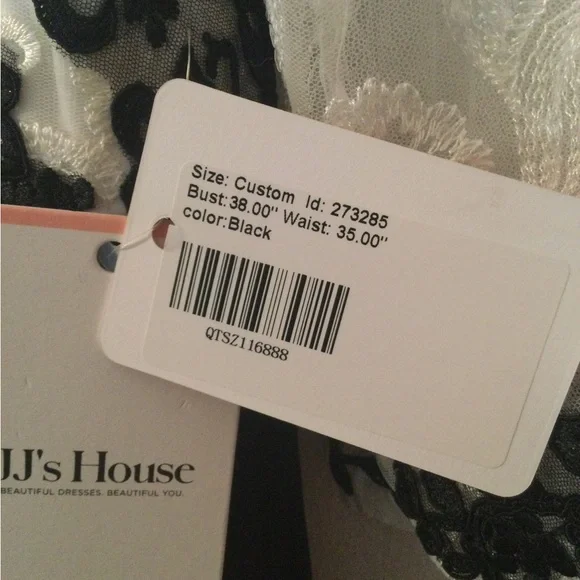 JJs House Black and White Gown with Bateau Neckline - Picture 9 of 14